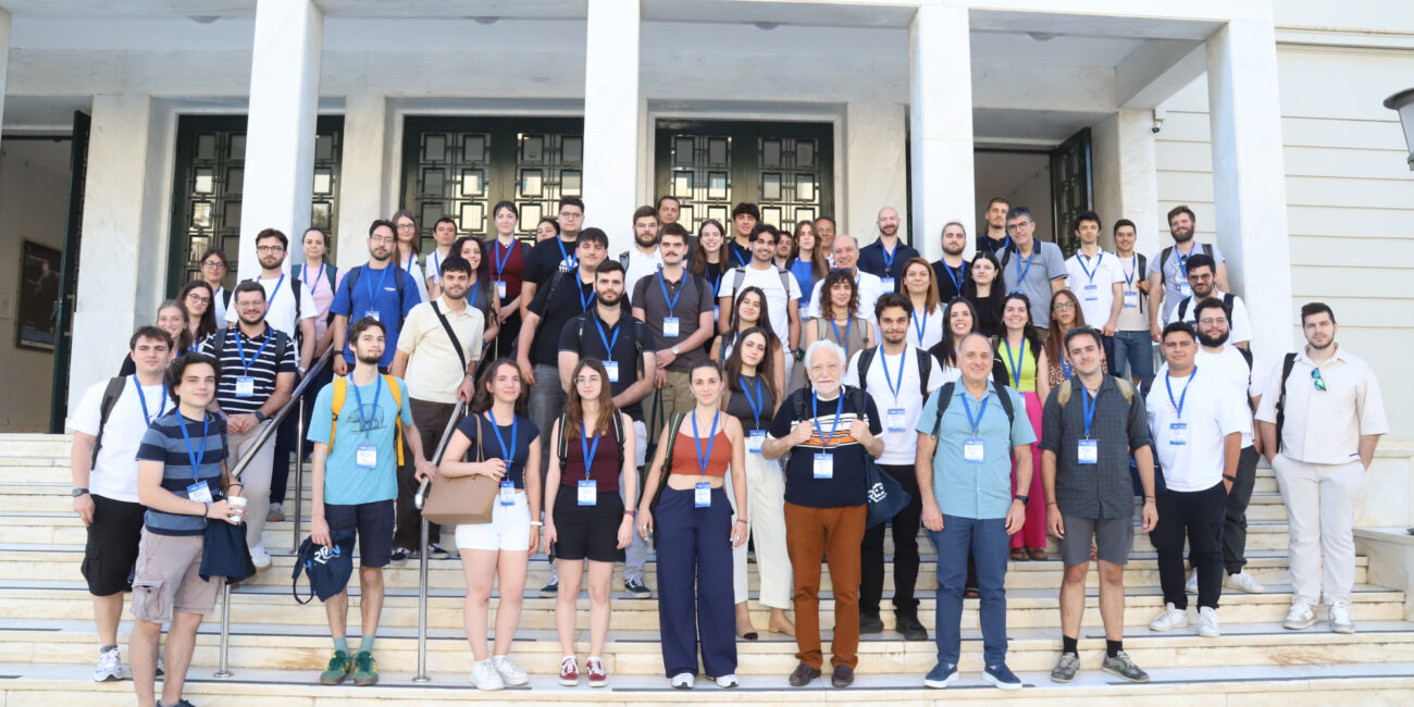Participants, speakers and organizers of the 1st HERON Summer School on Robotics & AI gathered at the Eugenides Foundation in Athens 