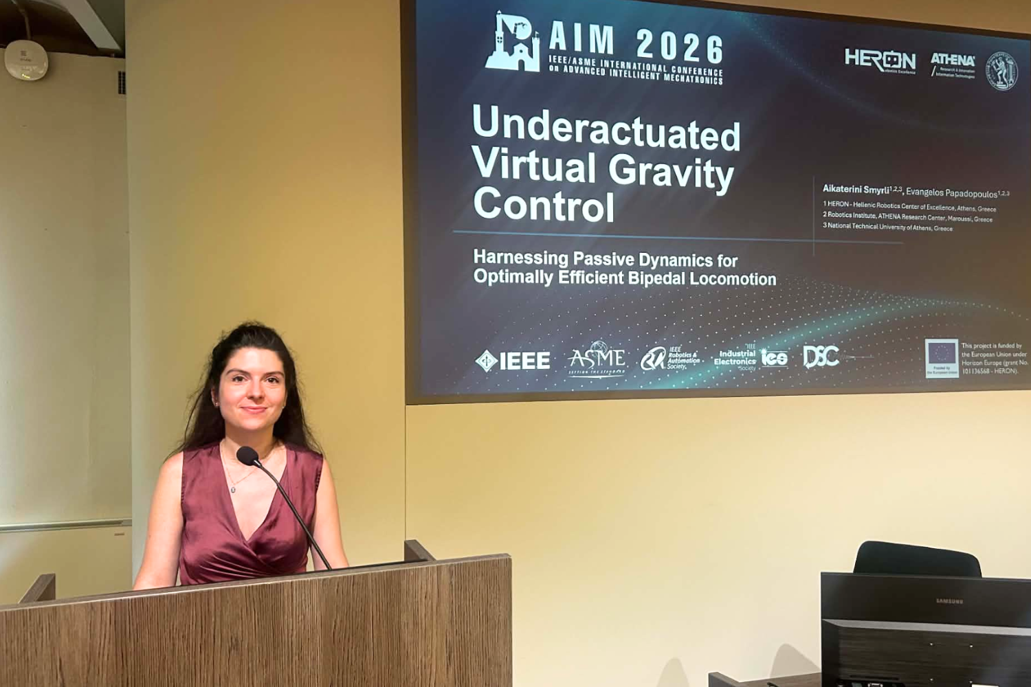 HERON researcher Dr. Katerina Smyrli presented the team’s recent research work at AIM 2026