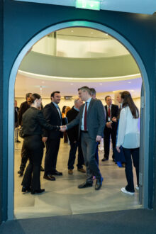 Salutations at the entrance of the HERON Inaugural Event
