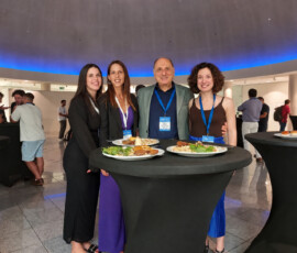 Prof. Petros Maragos, Despina Kassianidi, Katerina Papoutsi and Eleni Mpei during lunch at HRF 2026